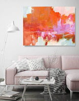 Orange Wall Art Canvas Large Contemporary Wall Art Colorful Artwork