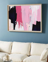 Color Abstract Art,Colorful Abstract Painting On Canvas,Pink Painting