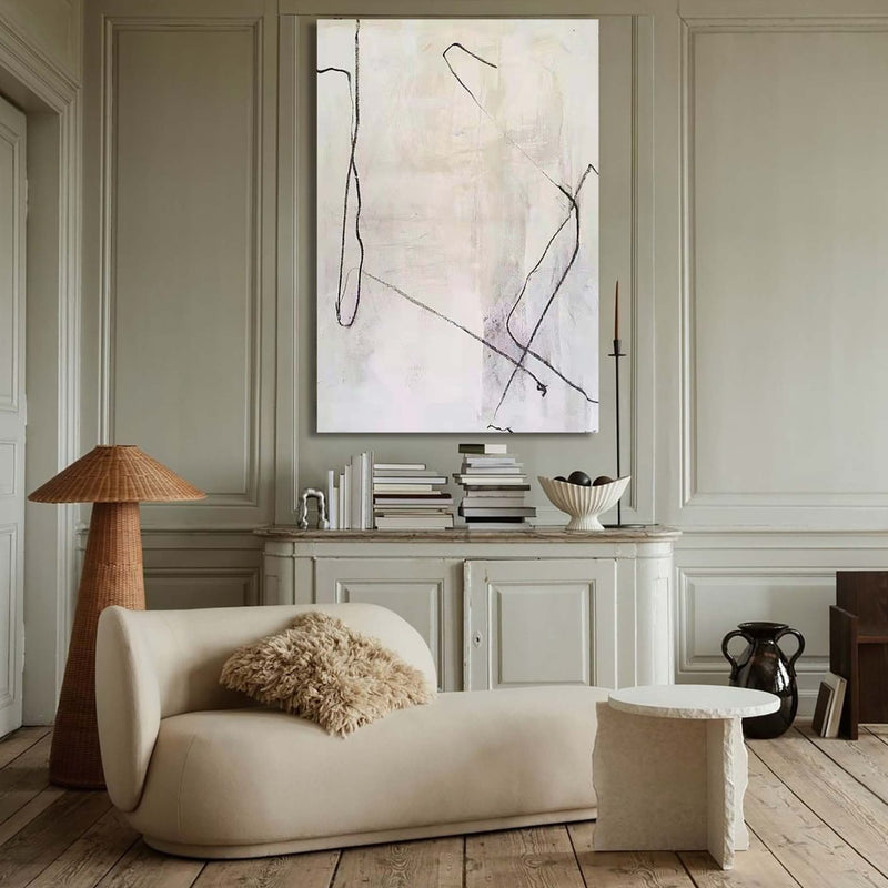 White Abstract Painting White Minimalist Painting Large White Abstract Painting For Home Decor