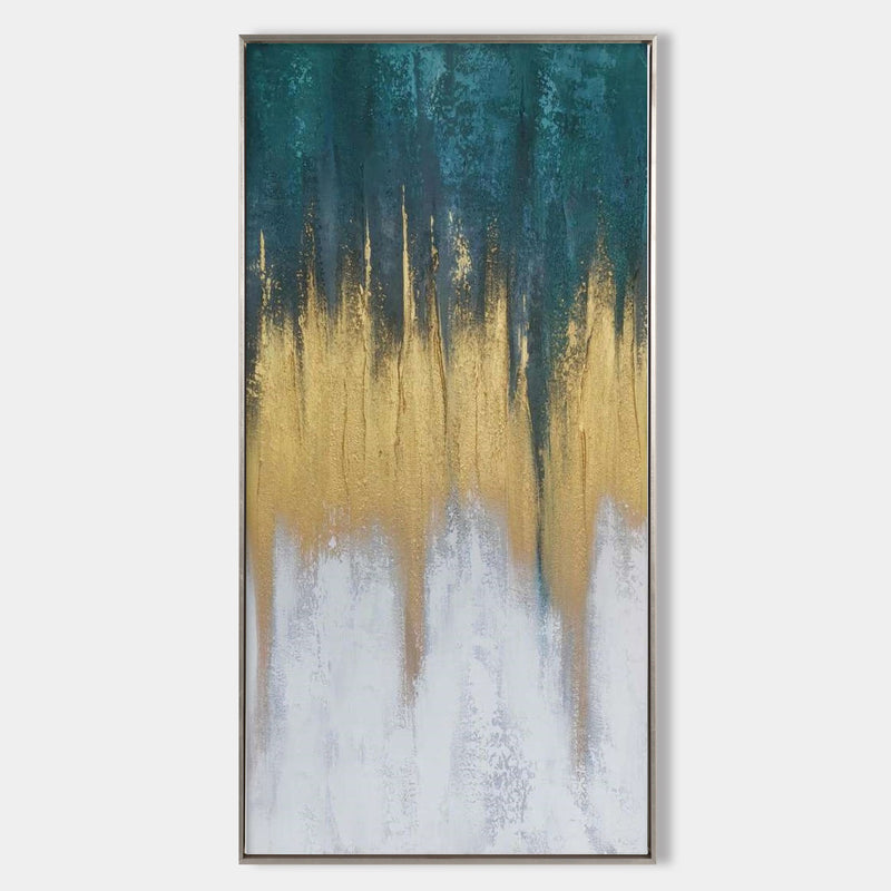 Luxury Textured Abstract Painting Big Canvas Wall Art Large Green Wall Decor
