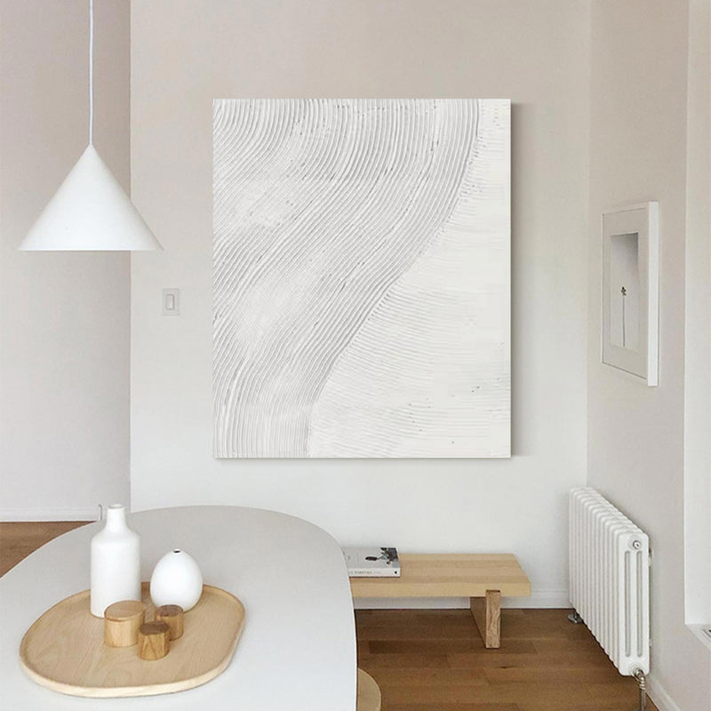 3D White Abstract Painting White 3D Textured Painting White 3D Minimalist Painting Large White Abstract Painting Modern abstract painting