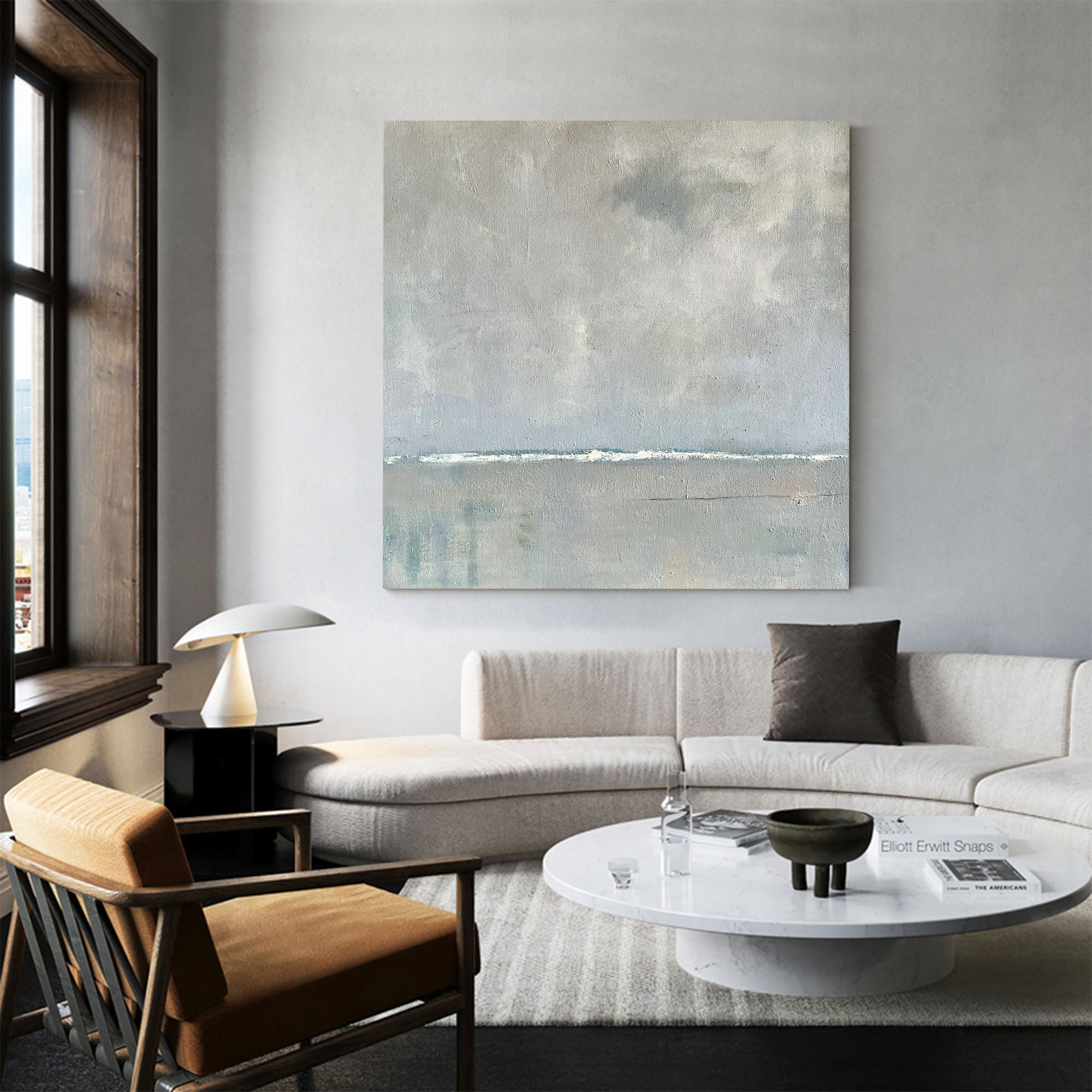 Modern Square Thick Texture Art Painting Netural Abstract Wall Art ...