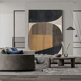 Wabi-sabi Brown And Beige Canvas Art Large Minimalist Acrylic Painting Minimalist Wall Art For Livingroom
