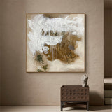 Beige Abstract Wall Art Acrylic Painting Modern Large Livingroom Canvas Wall Art For Sale