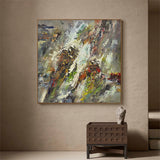 Colorful Abstract, Wall Art Canvas, Modern Art Large Acrylic Painting For Livingroom