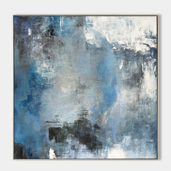 Oversize Blue Abstract Canvas Art Original Abstract Paintings For Sale