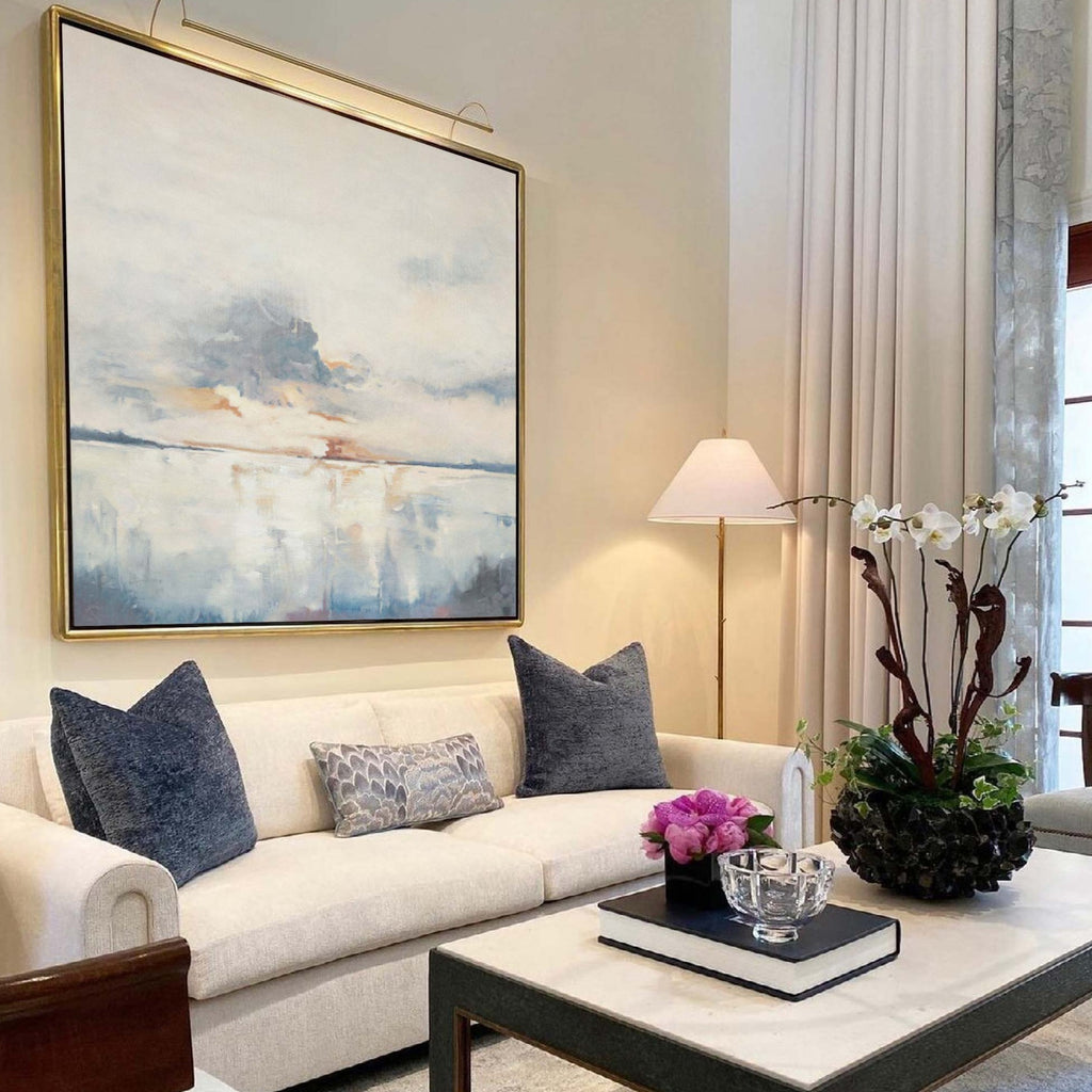 Oversize Blue Landscape Abstract Canvas Art Original Abstract Paintings