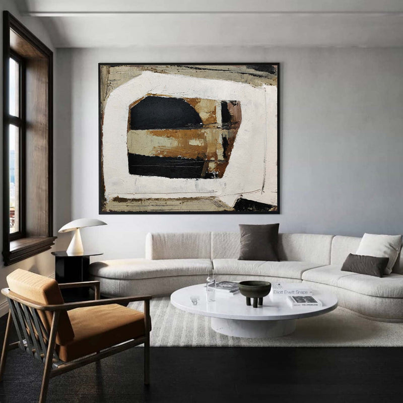 Black And Brown Wall Art Abstract Acrylic Art Canvas Painting For Living Room Painting Ideas On Home Decor