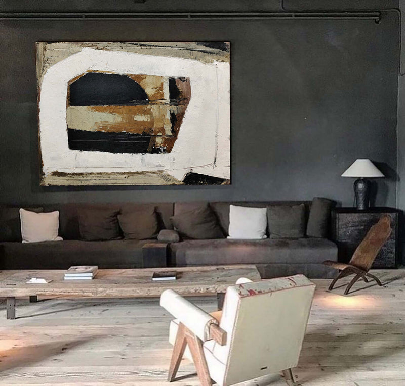 Black And Brown Wall Art Abstract Acrylic Art Canvas Painting For Living Room Painting Ideas On Home Decor