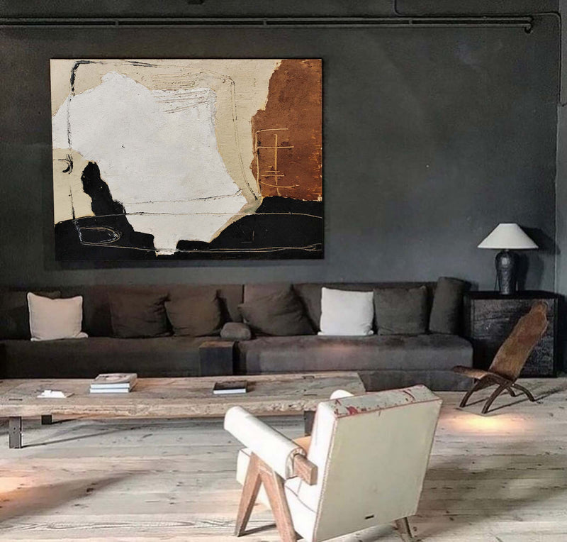 Black And Brown Wall Art Abstract Acrylic Art Canvas Painting For Living Room Painting Ideas On Home Decor