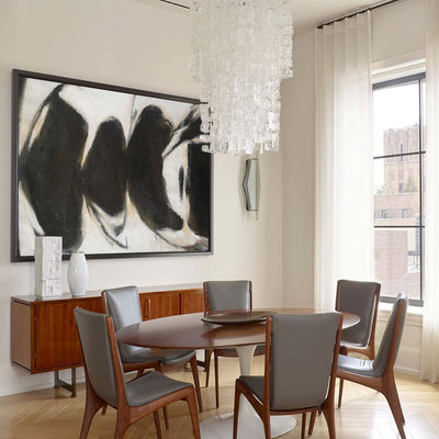 Black Abstract Art Large Modern Interior Canvas Art Long Horizontal Wall Art For Home Decor