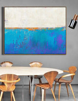 abstract ocean painting ocean acrylic painting Light Blue Wall Decor