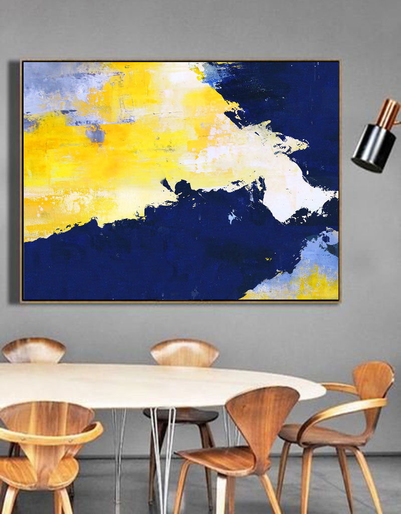 Bright Abstract Painting Blue And Yellow Abstract Art Acrylic On Canvas