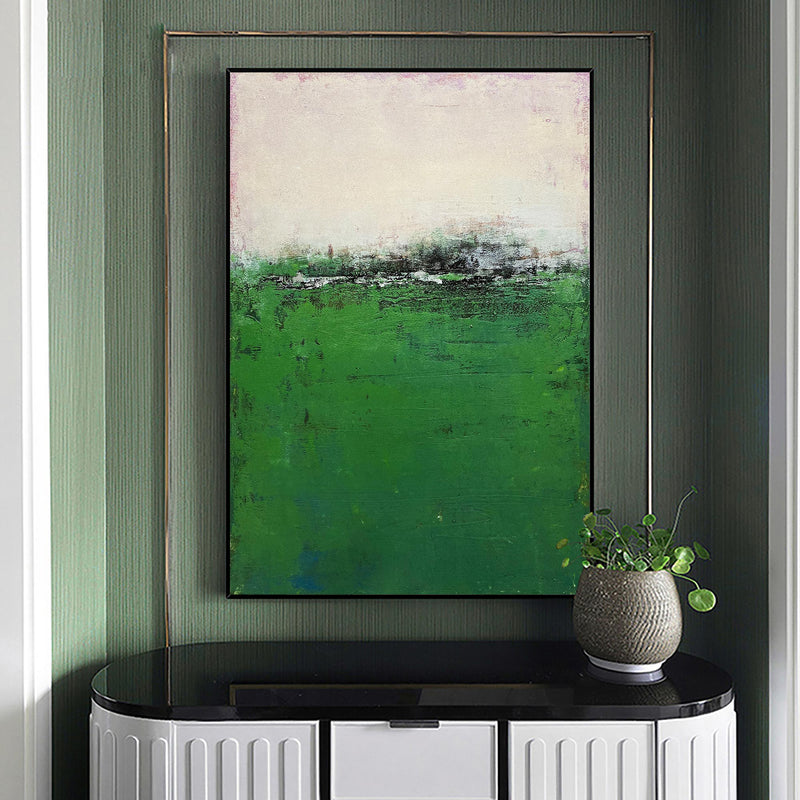 Green Modern Abstract Landscape Painting On Canvas Abstract Canvas Wall Art