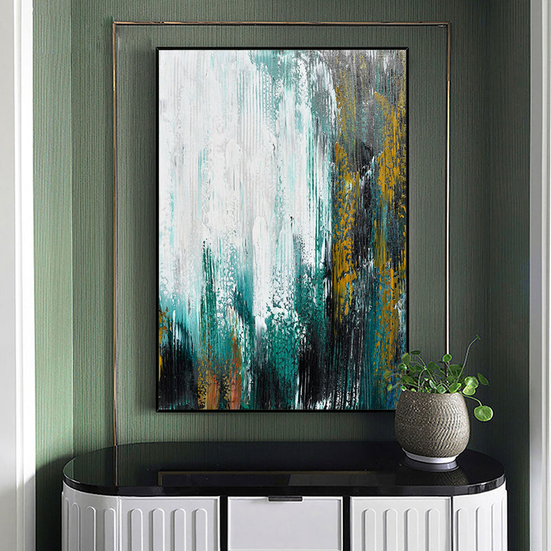 Abstract Green Canvas Painting Large Original Acrylic Abstract Canvas Art Modern Abstract Painting 