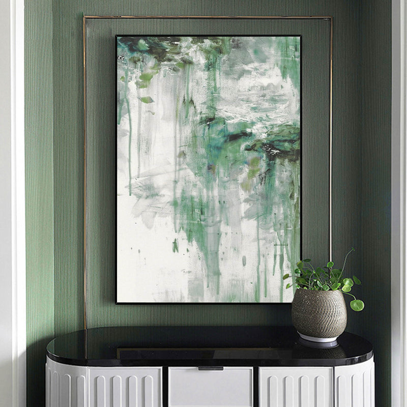Modern Green Abstract Wall Art Livingroom Canvas Wall Art Acrylic Abstract Painting For Sale