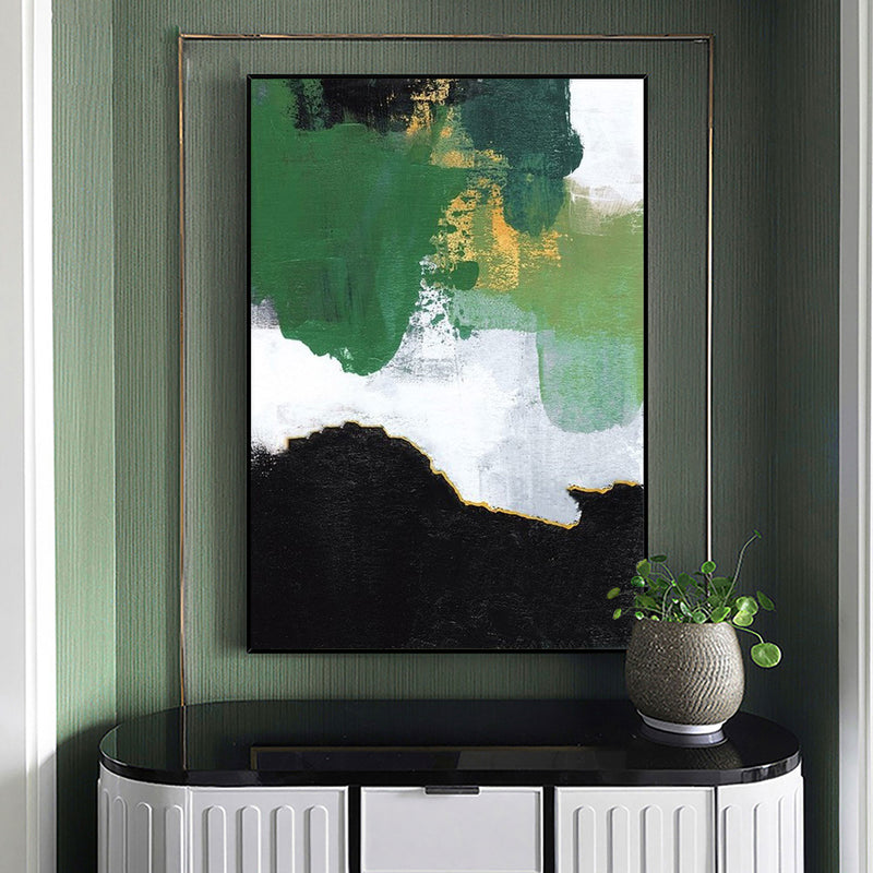 Abstract Green Canvas Painting Large Original Acrylic Abstract Canvas Art Modern Abstract Painting 