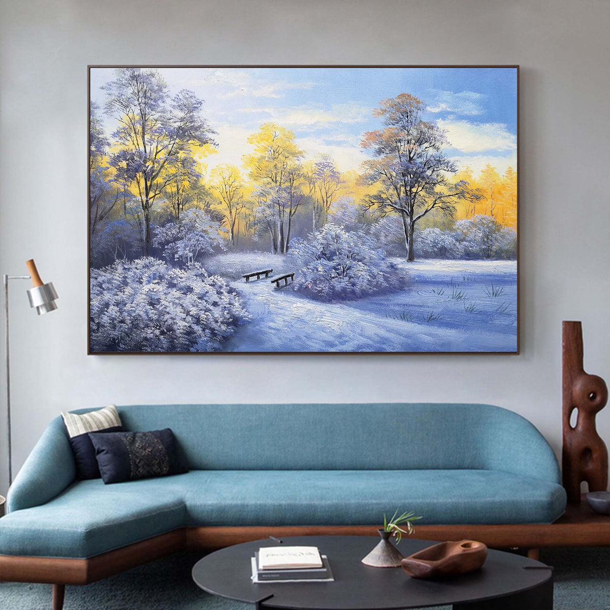 Modern Winter Landscape Snow Scene Wall Art Snowscape Canvas Wall Art | Artexplore