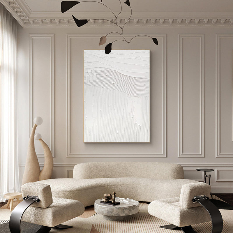 White Abstract Painting White textured wall art White wall art White 3D wall art Large White Abstract art White canvas art White wall decor