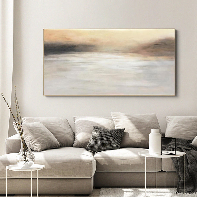 Contemporary Abstract Art Sunrise Canvas Wall Art Modern Abstract Seascape Painting
