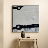 Modern Abstract Canvas Wall Art, Grey Minimalist Painting on Canvas, Acrylic Painting For Sale