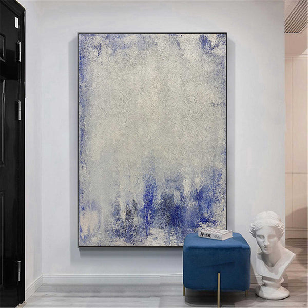 Original Blue And White Abstract Canvas Art Contemporary Art Large Abstract Canvas Wall Art Modern Abstract Painting On Canvas Acrylic