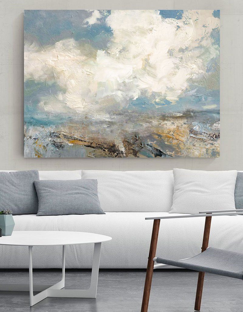 Modern Beach Artwork Large Abstract Beach Wall Art Contemporary Seascape Paintings