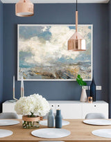 Modern Beach Artwork Large Abstract Beach Wall Art Contemporary Seascape Paintings