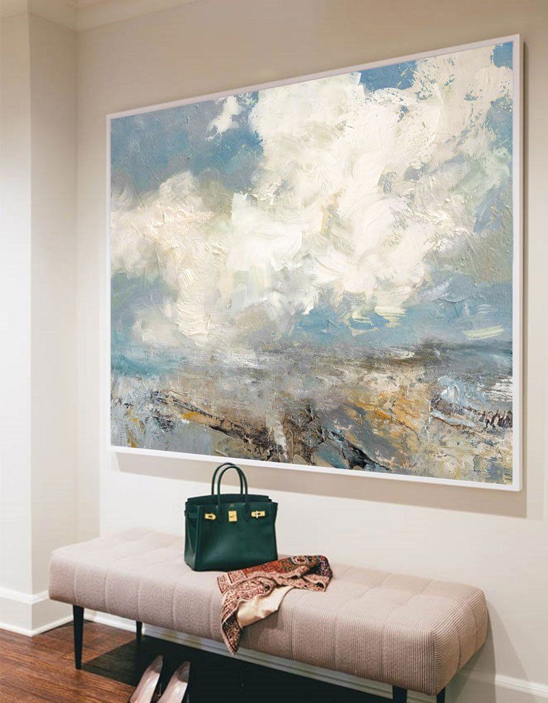 Modern Beach Artwork Large Abstract Beach Wall Art Contemporary Seascape Paintings