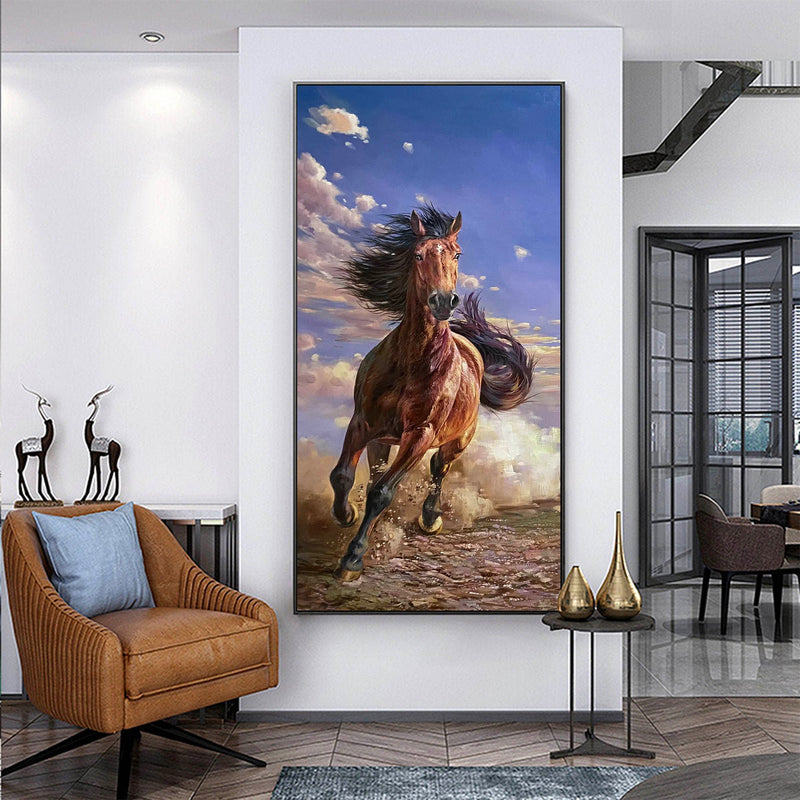 Running Horse Oil Painting On Canvas Large Arabian Horse Wall Art Wild Horse Painting For Sale