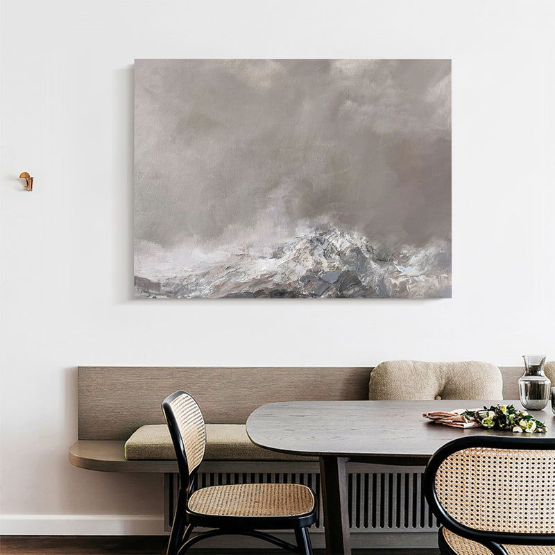 Modern Grey Landscape Wall Art Large Livingroom Canvas Wall Art Acrylic Painting For Sale 