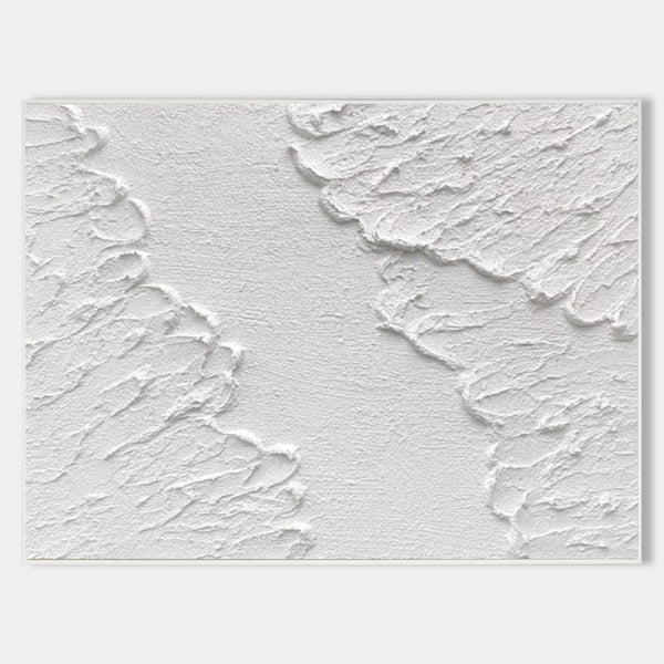 Luxury White Abstract Painting White 3D Textured Painting White 3D Minimalist Painting Large White Abstract Painting Modern abstract painting