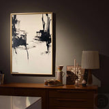 Contemporary Minimalist Art Painting Black And White Abstract Canvas Wall Art For Sale
