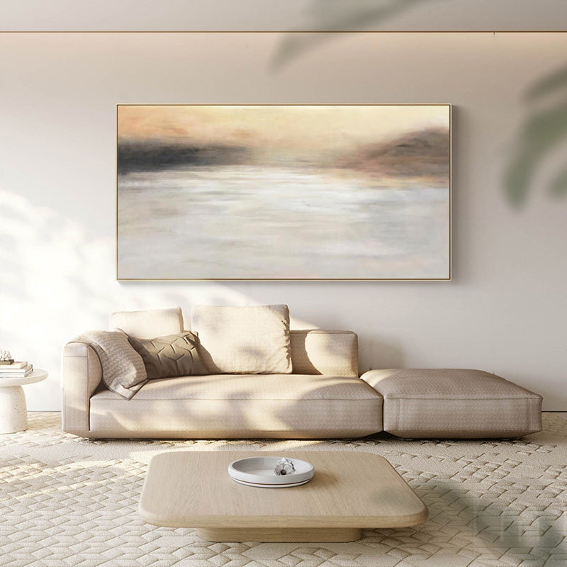 Contemporary Abstract Art Sunrise Canvas Wall Art Modern Abstract Seascape Painting