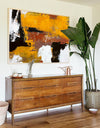 Original Textured Abstract Modern Painting On Canvas Orange White Black