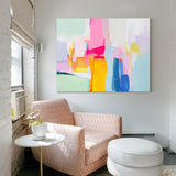 Modern Colorful Abstract Art Large Abstract Acrylic Painting Livingroom Canvas Art For Sale