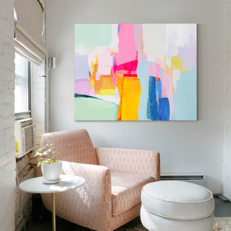 Modern Colorful Abstract Art Large Abstract Acrylic Painting Livingroom Canvas Art For Sale