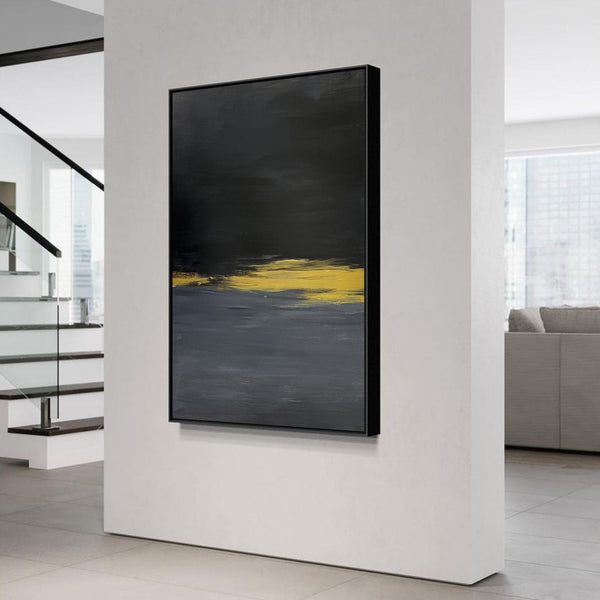 Black Minimalist Wall Art Modern Abstract Large Oil Painting On Canvas Livingroom Wall Art For Sale