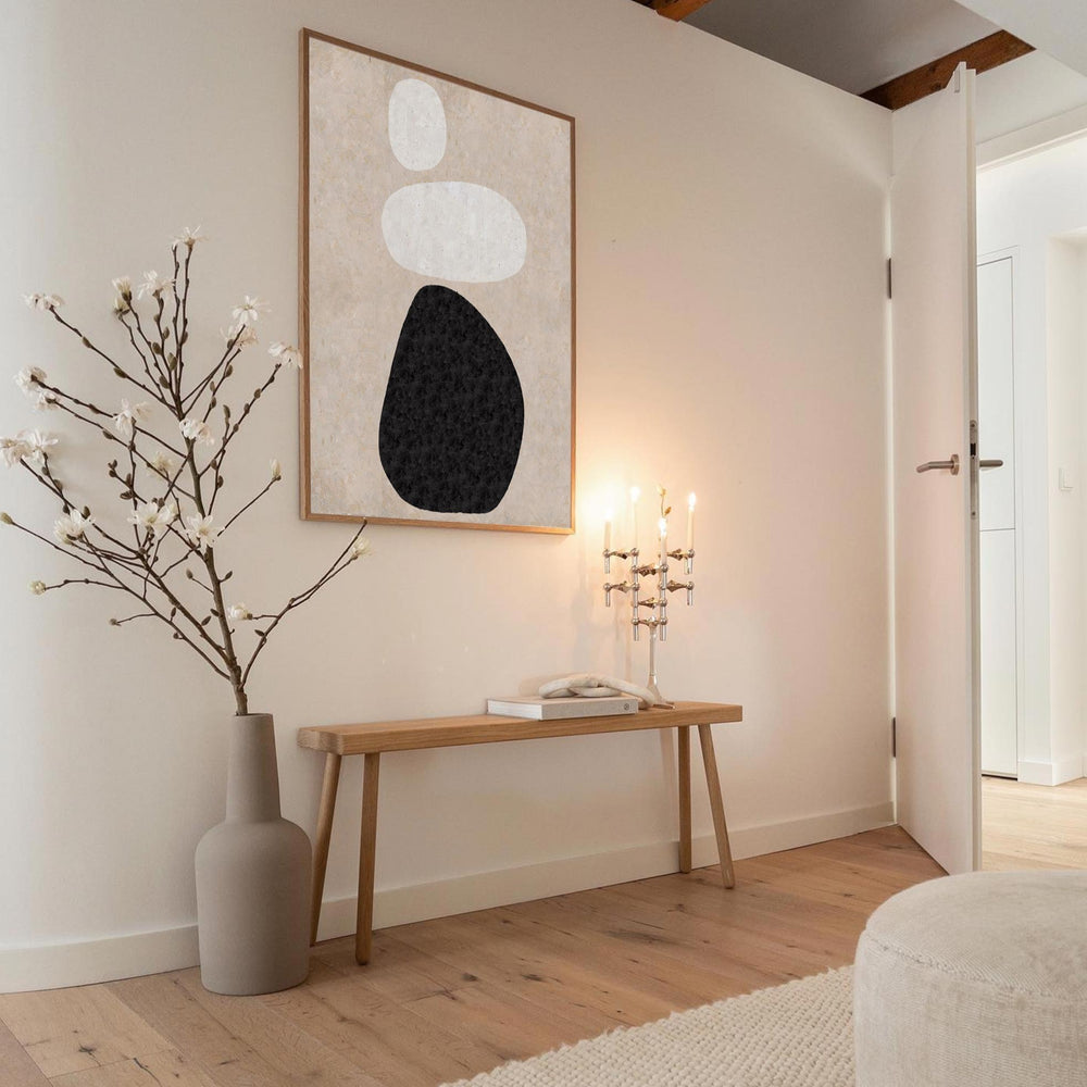 Large Plaster Art On Canvas Beige Abstract Painting White Minimalist Geometric Painting Black And White Cool Modern Abstract Minimalist Painting