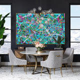47'' X 36'' Modern Blue Large Wall Art Abstract Horizontal Paintings Artwork In Stock For Sale