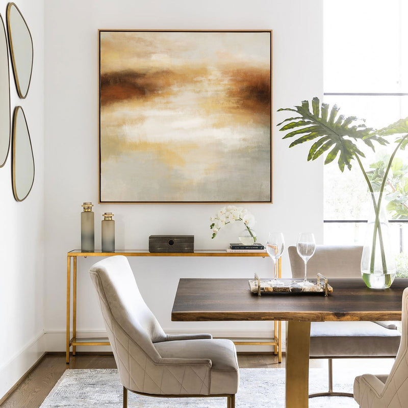 modern oversize impressionist landscape painting bright gold abstract scenery painting acrylic scenery painting for living room