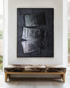 Black wall art 3D Black Minimalitst Art Black Abstract art Black 3D Textured Canvas Painting