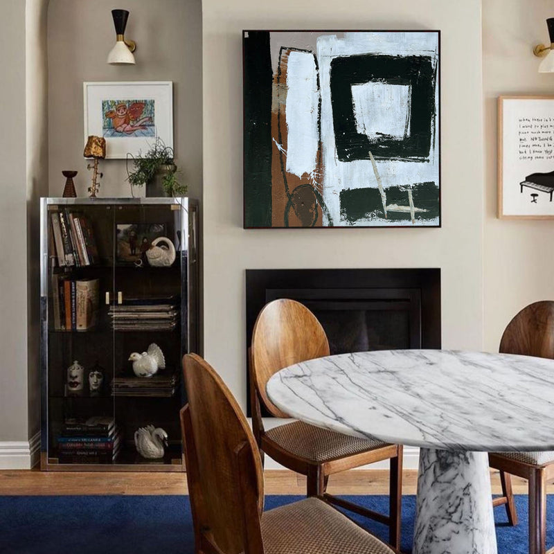Modern Black And Brown Abstract Painting Oversized Canvas Artworks Acrylic Painting For Sale