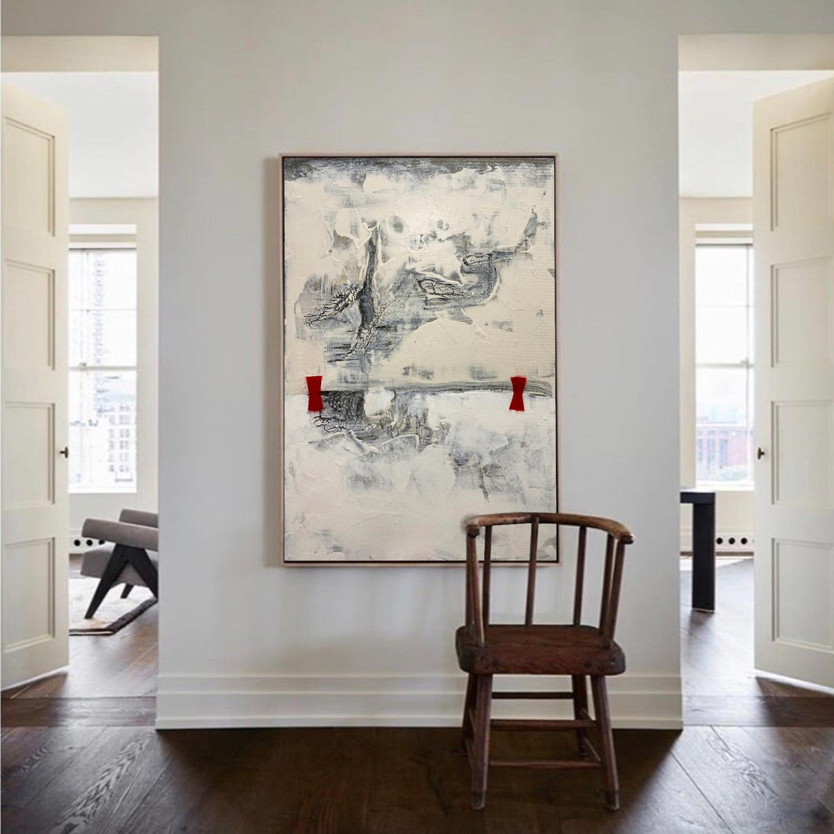 Large White And Beige Artwork Oversized Framed Wall Art X Large Wall Art