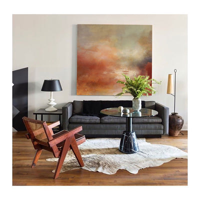 modern large bright red acrylic painting of nature abstract landscape painting for interior