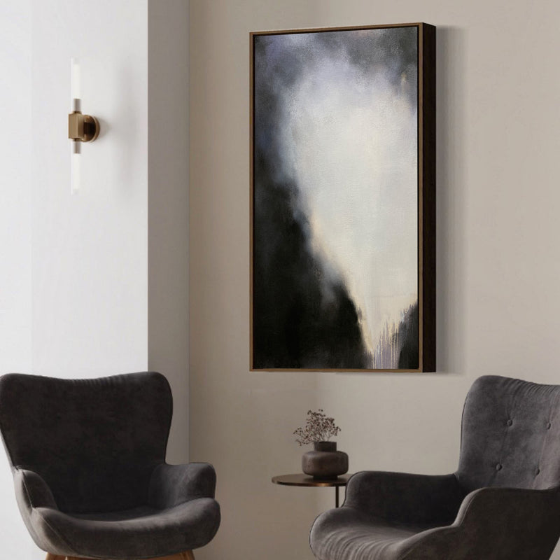 Black And Grey Abstract Wall Art Large Acrylic Painting Modern Abstract Artwork For Livingroom