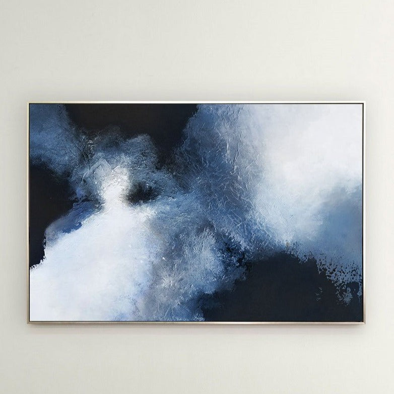 Blue Abstract Canvas Wall Art Big Living Room Wall Decor Canvas Painting