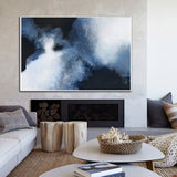 Blue Abstract Canvas Wall Art Big Living Room Wall Decor Canvas Painting