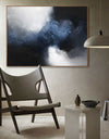Large Abstract Dark Blue Painting Black And Blue Painting Textured Art