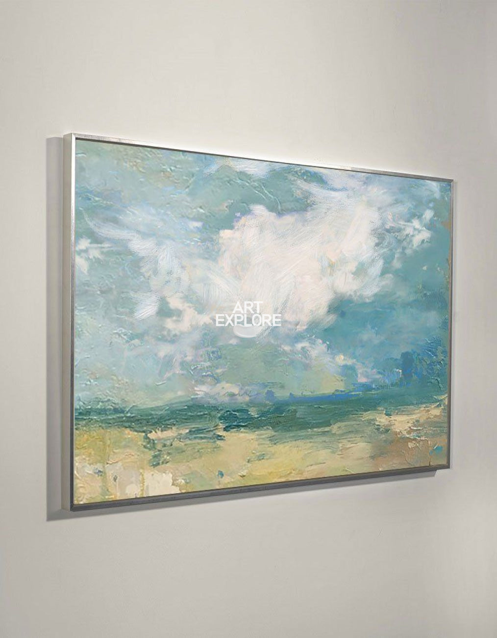 Abstract Seascape Paintings Horizontal Modern Beach Art Beach Scene Canvas Art